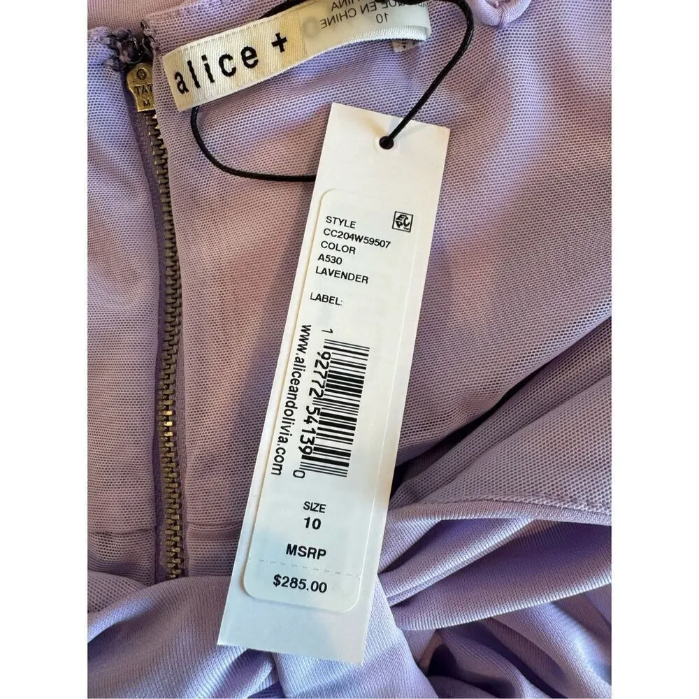 Alice + Olivia Havana Lavender Cutout Mini Dress 10 NWT Resort Spring Break